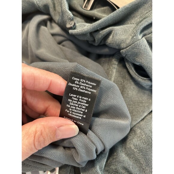 Astr the Label Bodysuit Women’s Size Medium High Neck Long Sleeve Open Back Teal - Picture 4 of 7